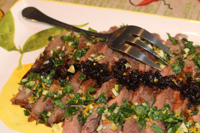 Balsamic-Glazed Flank Steak with Orange Gremolata