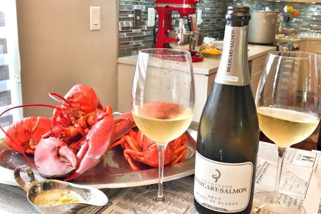 Champagne Billecart-Salmon paired with lobster