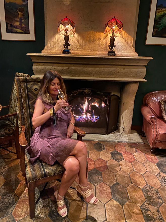 Relaxing at the quaint bar