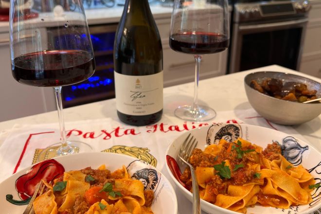 Etna Rosso with Veal Bolognese